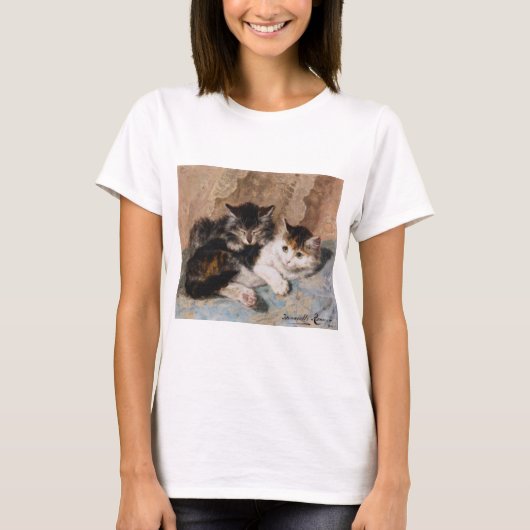 T-shirt Chat de calicot et peinture grise de beaux-arts de (Devant)