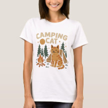 Chat de camping avec tente et feu de camp