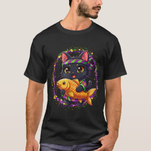 T-shirt Chat de carnaval poisson – Mardi Gras japonais Kaw