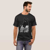 T-shirt Chat de chat Lady et réserver nerd (Devant entier)