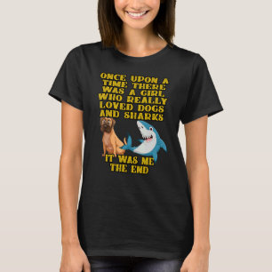 T-shirt Chat de chien et requin Il était une fois Il ya eu
