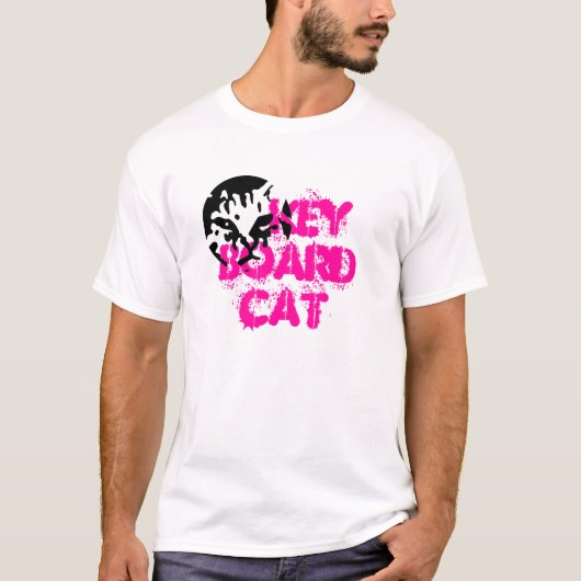T-shirt Chat de clavier - pièce en t de pochoir (Devant)