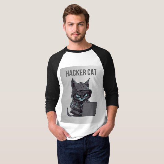 T-shirt Chat de codage : Whiskers et Bytes (Devant entier)