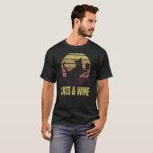 T-shirt Chat de collection de vin rouge (Devant entier)
