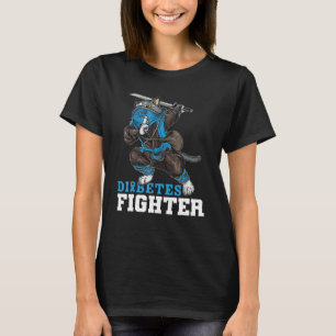 T-shirt Chat de combat contre le diabète Ninja Type 1 Diab