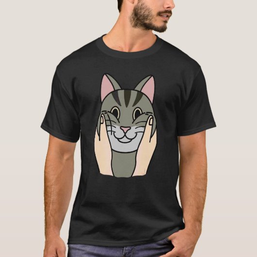 T-shirt Chat de compagnie Tabby joufflu (Devant)