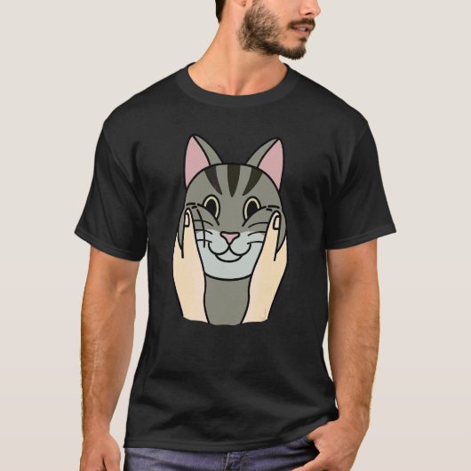 T-shirt Chat de compagnie Tabby joufflu (Devant)