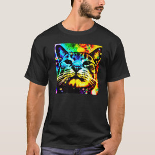 T-shirt Chat de couleur profonde visage adorable chaton