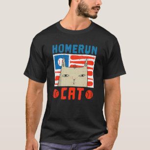 T-shirt Chat de coup de circuit Batte de baseball Balle Sp