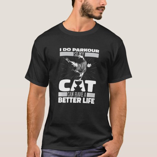 T-shirt Chat de course libre Traceur Coureur Parkour (Devant)