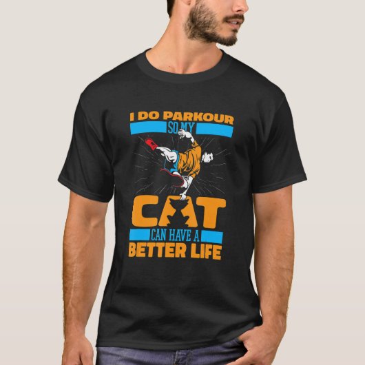 T-shirt Chat de course libre Traceur de course Parkour (Devant)