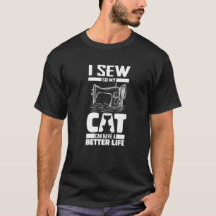 T-shirt Chat de couture égout couturière artisanat - Machi