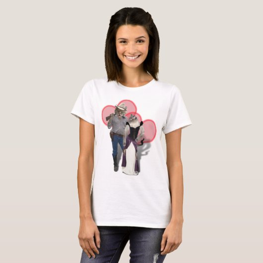T-shirt Chat de cow-boy occidental (Devant entier)