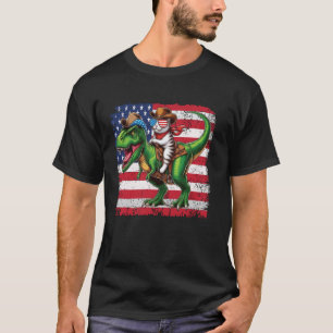 T-shirt Chat de cowboy drôle à cheval sur un dinosaure Dra