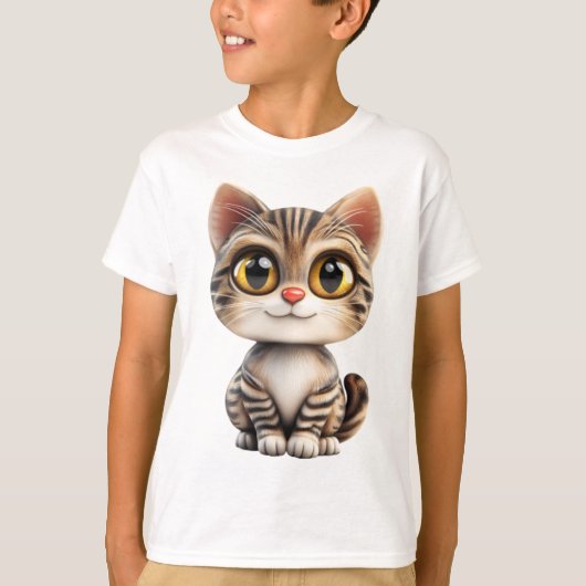 T-shirt Chat de dessin animé 3D – Conception d'animal de c (Devant)