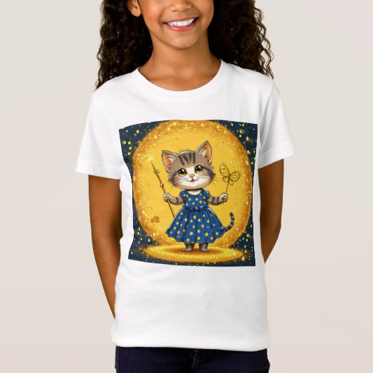 T-Shirt Chat de dessin animé mignon (Devant)