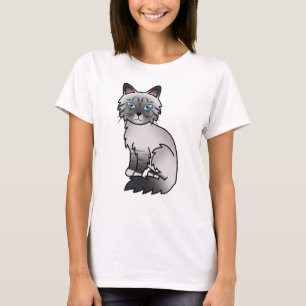 T-shirt Chat de dessin animé mignon Birman / Ragdoll Tabby