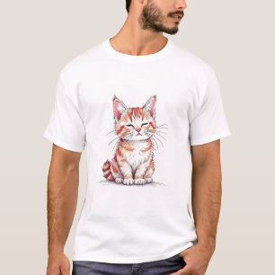 T-shirt Chat de dessin animé mignon illustration numérique