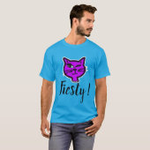 T-shirt Chat de dessin mignon violet en ébullition (Devant entier)