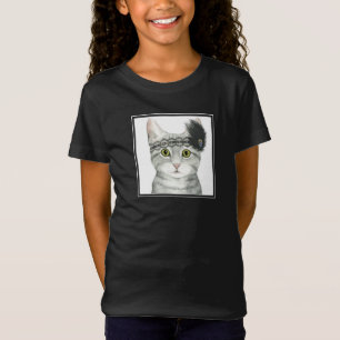 T-Shirt Chat de Downton   incrusté de bijoux avec la