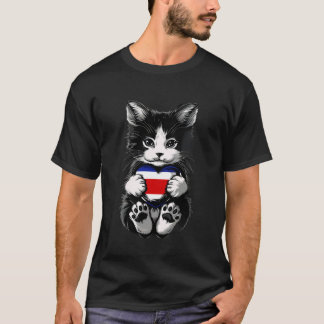 T-shirt Chat de drapeau costa ricain Cœur Costa Rica Fiert