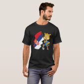 T-shirt chat de fan de Serbie (Devant entier)