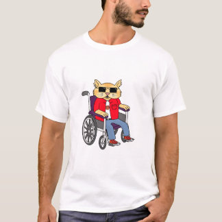 T-shirt Chat de fauteuil roulant