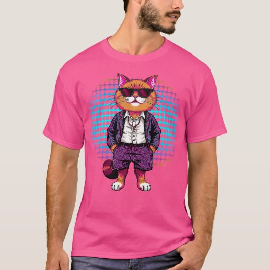 T-shirt Chat de fête en lunettes de soleil - Disco Outfit (Devant)