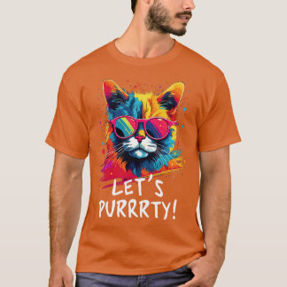 T-shirt Chat de fête en lunettes de soleil Hommes Femmes 9