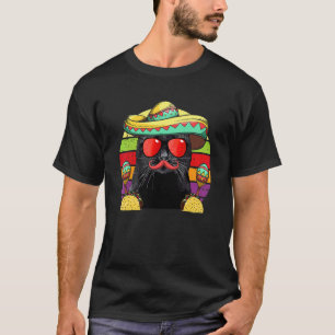 T-shirt Chat de fiesta Chapeau mexicain Tacos Maracas Ci