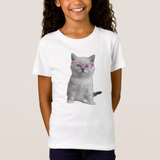 T-Shirt Chat de filles avec la chemise en verre
