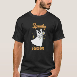 T-shirt Chat de fleur d'Halloween effrayant pour femmes
