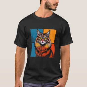 T-shirt Chat de forêt norvégienne Pop Art Drôle pour les p