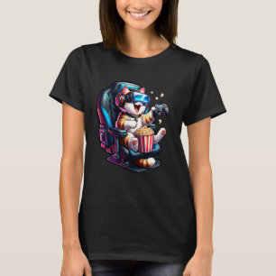 T-shirt Chat de gamer Kitten Popcorn Fauteuil de gaming Ca