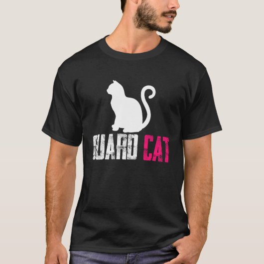 T-shirt Chat de garde Sécurité et Protéger  Cadeau (Devant)