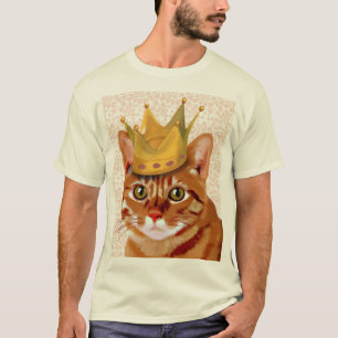 T-shirt Chat de gingembre avec le portrait de couronne
