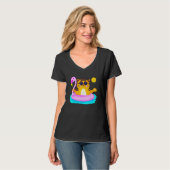 T-shirt Chat De Gingembre Avec Lunettes De Soleil (Devant entier)