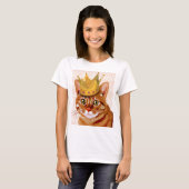 T-shirt Chat de gingembre avec Portrait de Couronne (Devant entier)