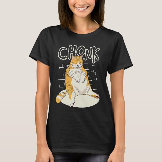 T-shirt Chat de graisse Chonk Échelle Chonky Chubby Kitten (Devant)