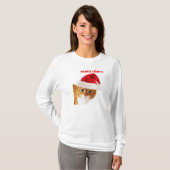 T-shirt Chat de griffes de Père Noël (Devant entier)