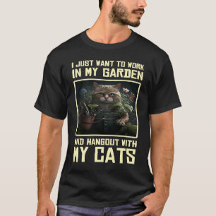 T-shirt Chat de jardin Chaton Jardinage Aménagement paysag