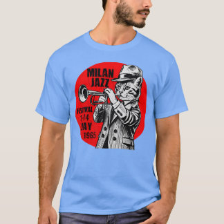 T-shirt Chat de jazz vintage Trompette - unique