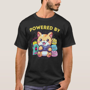 T-shirt Chat de joueur de macarons de bonheur drôle et les