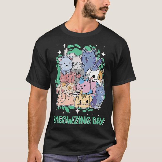 T-shirt Chat de jour impressionnant Citations positives Ki (Devant)