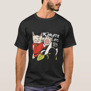 T-shirt Chat de karaté drôle qui se bat avec un petit chat