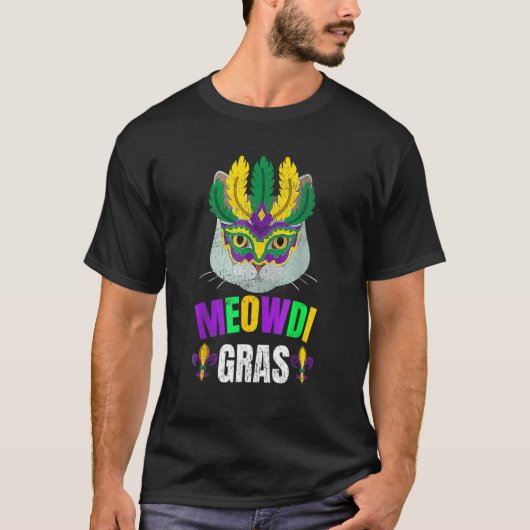 T-shirt Chat de la Gras Mardi Gras Carnaval (Devant)
