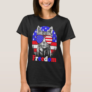 T-shirt Chat de la liberté Drapeau américain 4 juillet