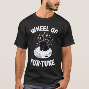 T-shirt Chat de la Roue de Fur-Tune sur l'aspirateur robot