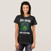T-shirt Chat de la Saint-Patrick avec chapeau de la Saint- (Devant entier)