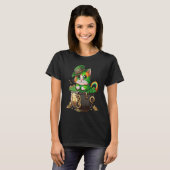 T-shirt Chat de la Saint-Patrick Chapeau de Leprechaun Pot (Devant entier)